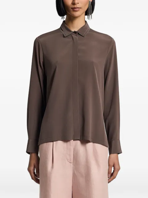 Peserico buttoned collared shirt Brown A0688207325