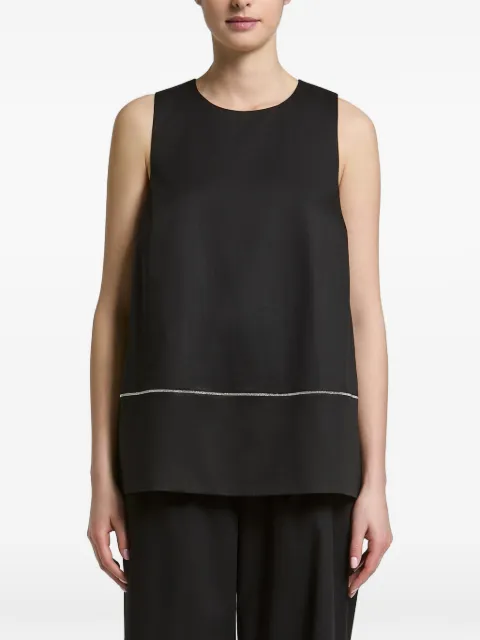 Peserico bead-trim tie-fastening top Black S0871801979