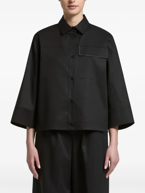 Peserico monili-trim wide-sleeve shirt Black S0651801979