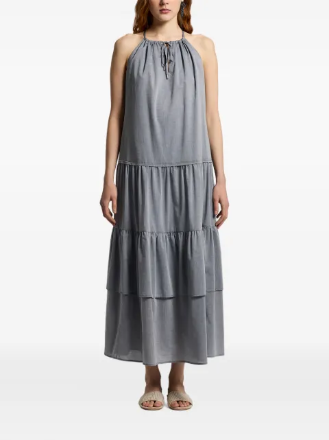 Peserico gathering-detail maxi dress Blue S0223702683
