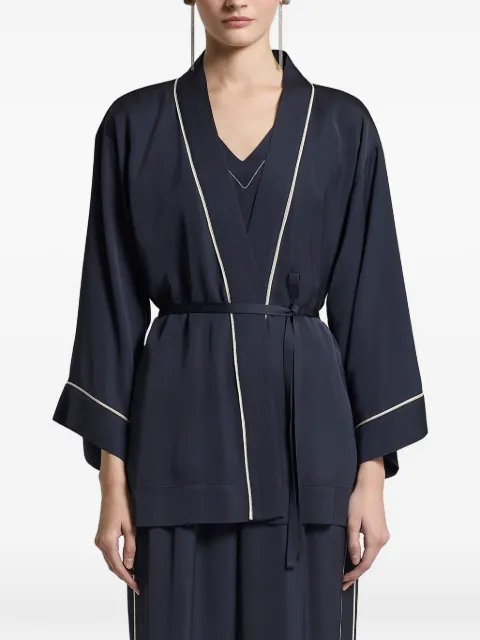 Peserico piping belted top Blue E06441A01940