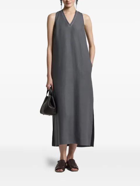 Peserico V-neck asymmetric dress Blue S0216802647