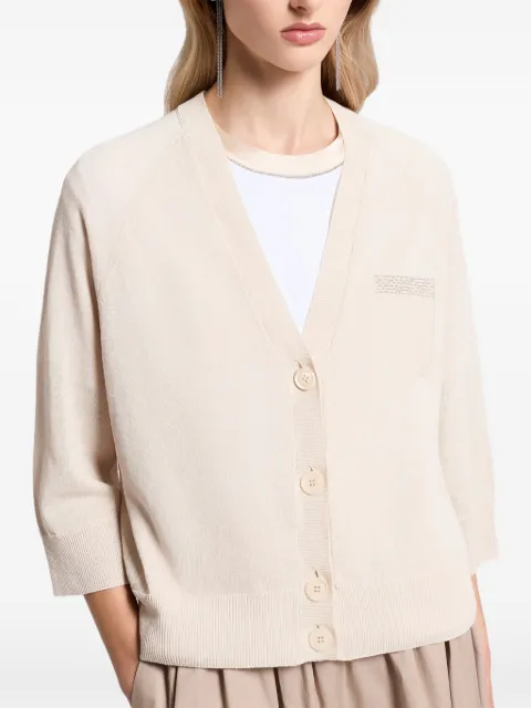Peserico button raglan sleeve cardigan Neutrals S99182F129056V