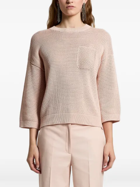 Peserico pocket cotton sweater Pink A99076F059312B