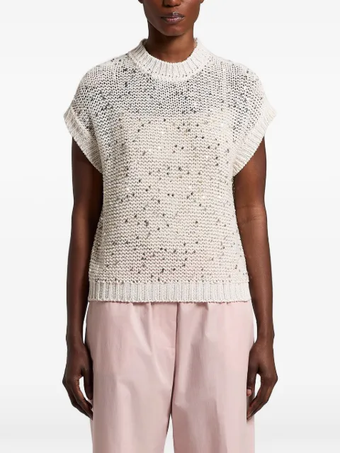 Peserico sequined knitted top Neutrals A99197F039117B