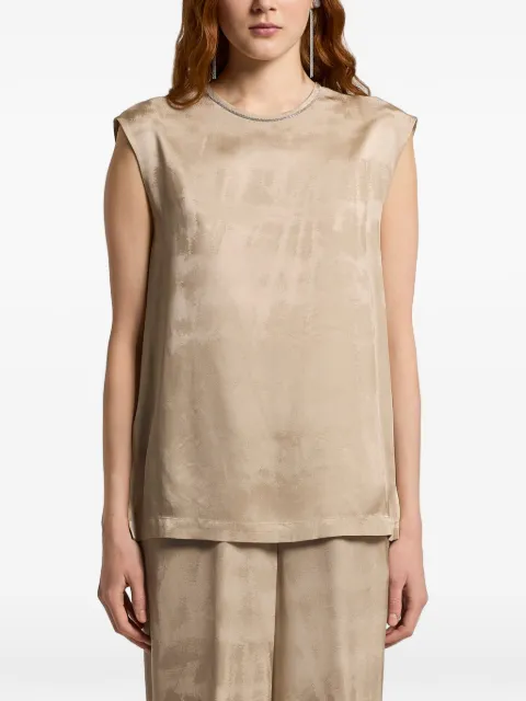 Peserico embellished sleeveless top Neutrals E0602903704
