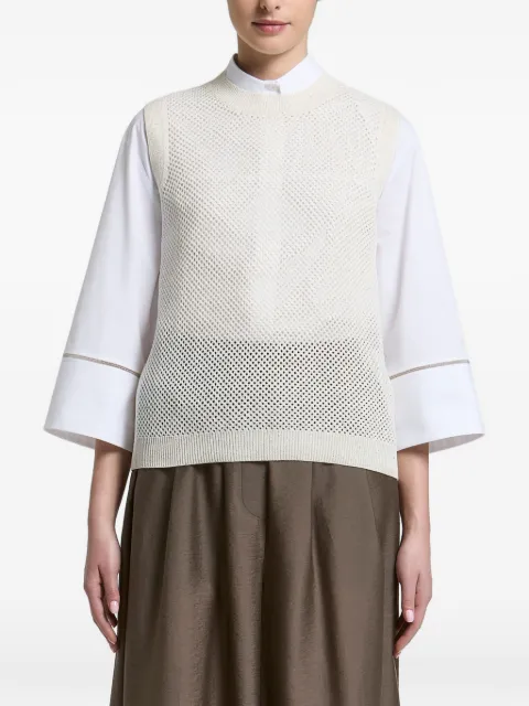 Peserico open-knit vest Neutrals A98208F129234R