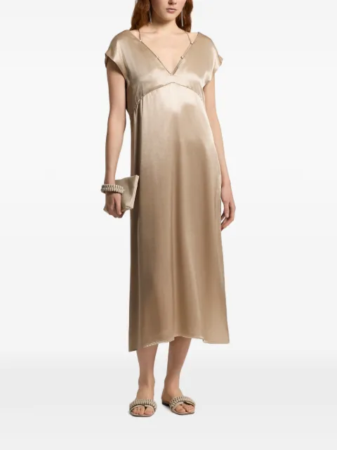 Peserico V-neck midi dress Neutrals E02023A01514