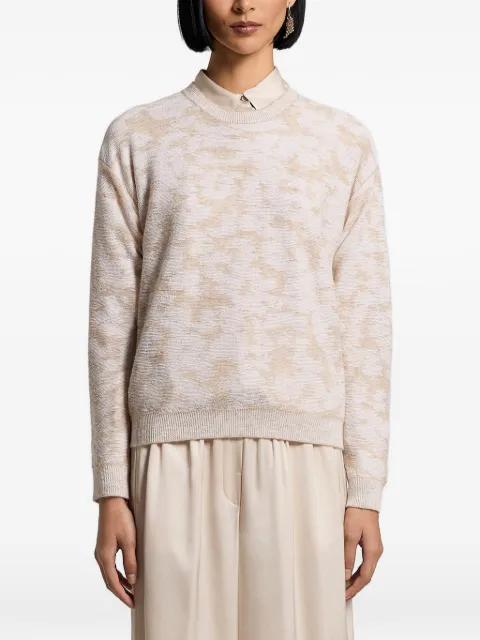 Peserico sequinned patterned sweater Neutrals A99042F129103G