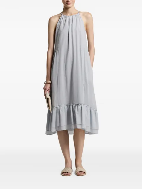 Peserico ruffled-hem halterneck midi dress Blue S02238L100481