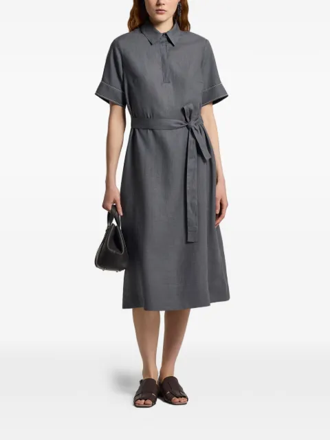 Peserico polo-collar belted midi dress Blue S0241602647