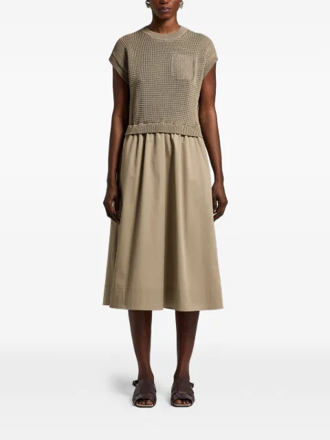 Peserico pocket cotton midi dress Green A82139F079312C
