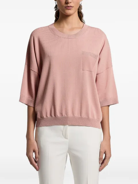 Peserico cotton pocket sweater Pink A99066F129173I