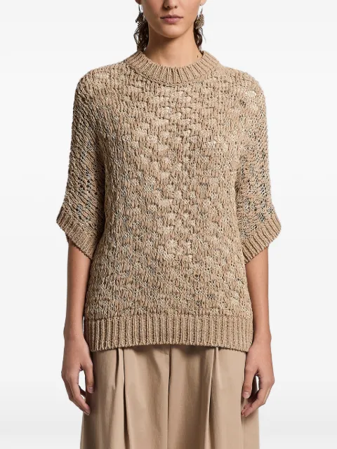 Peserico open-knit short-sleeved sweater Neutrals A99039F039308A
