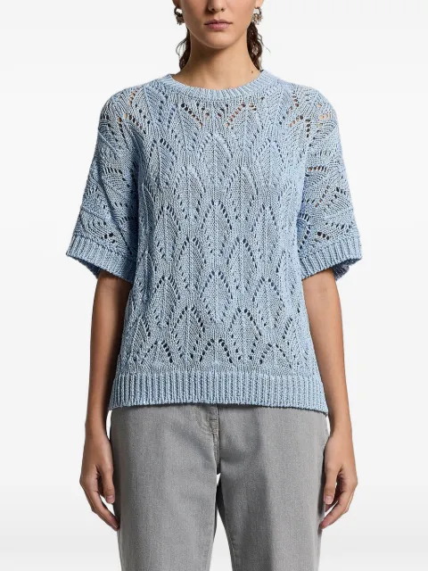 Peserico openwork knitted top Blue A99079F0309110
