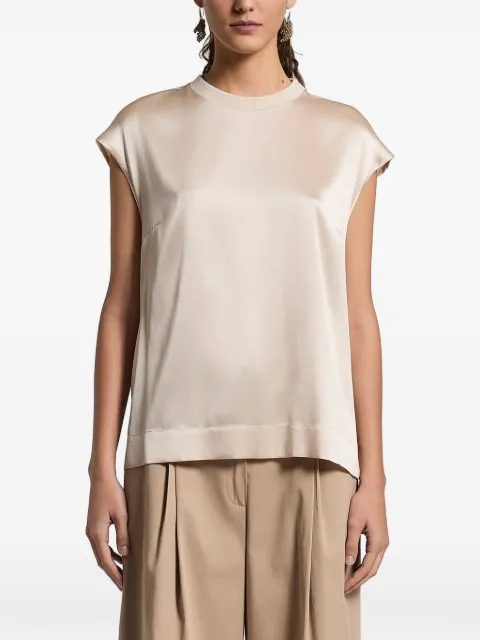 Peserico ribbed-trim top Neutrals A068982372A