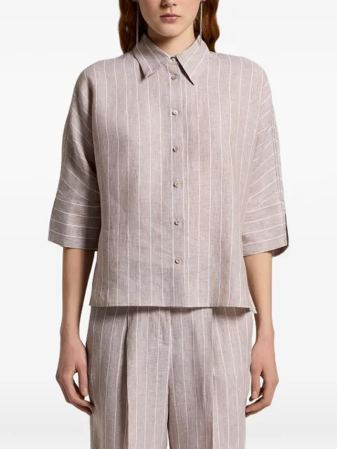 Peserico striped buttoned shirt Neutrals S0611502639
