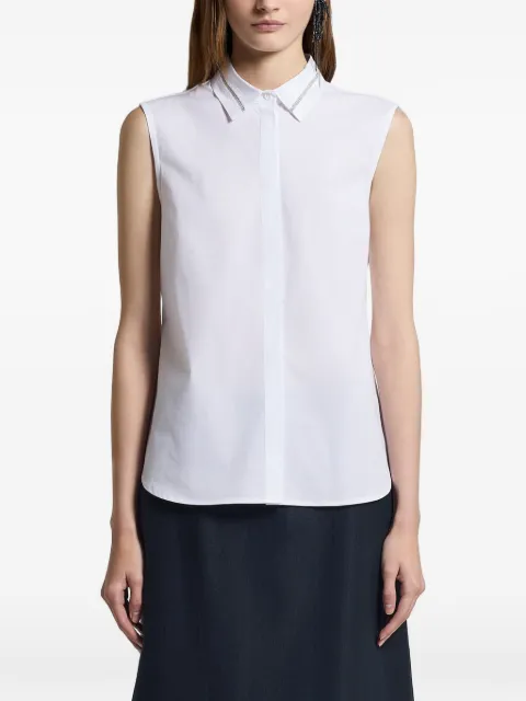 Peserico embellished collar sleeveless top White S08689J08928A