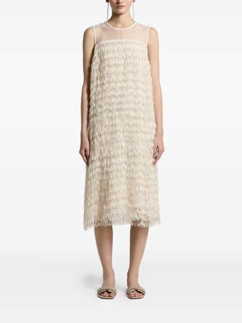 Peserico fringed midi dress Neutrals E0202508759