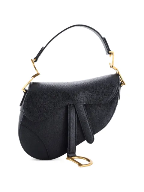 Christian Dior Pre-Owned Saddle Handbag Leather Mini shoulder bag Black HIYWNB3P6TFSN0FO