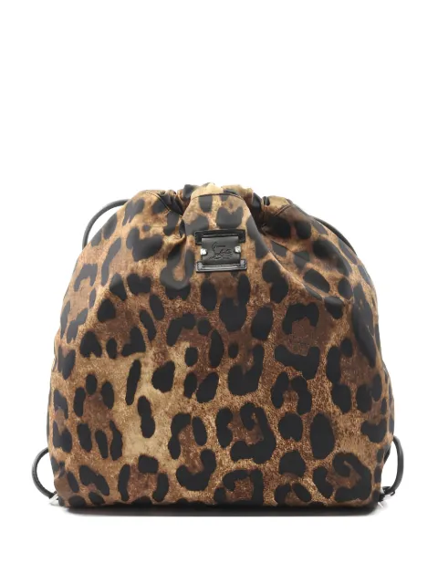 Christian Louboutin Pre-Owned 2010s leopard-print backpack Brown 1044580