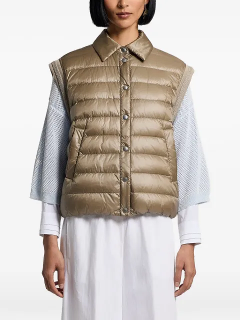 Peserico quilted sleeveless jacket Neutrals A034622200N
