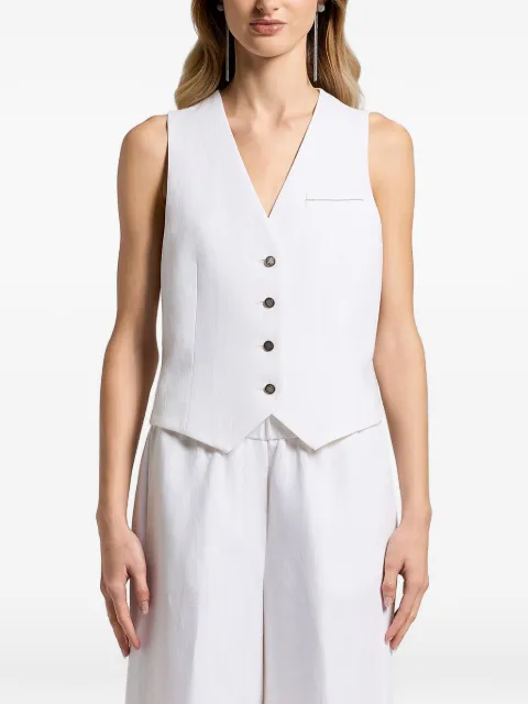 Peserico V-neck buttoned vest White A0303101920