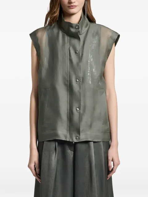 Peserico high-neck gazar vest Green E0315602880