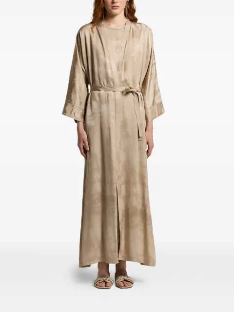 Peserico belted tie-dye maxi dress Brown 71E02022A0370414238