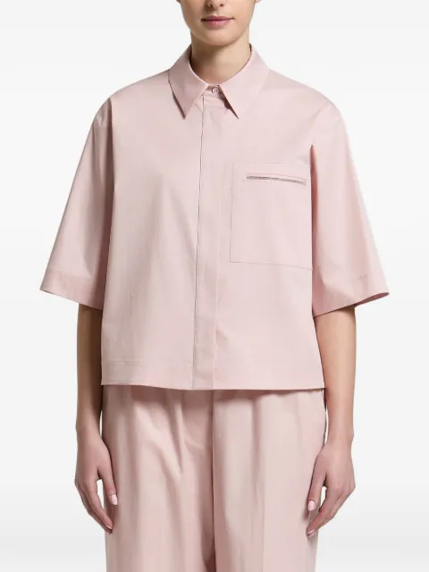 Peserico chain-trim short-sleeve shirt Pink A0685001979