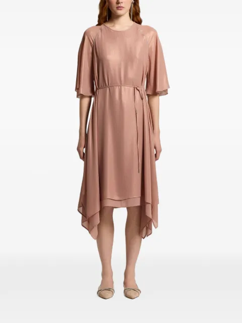 Peserico tie-detail midi dress Pink E0225402361