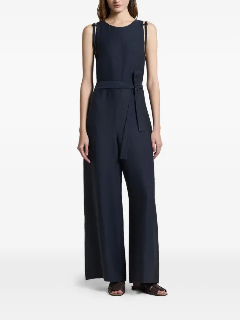 Peserico strap-detail tie-waist jumpsuit Blue S02245A05435