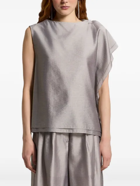 Peserico ruffled sleeveless top Grey E0602308867
