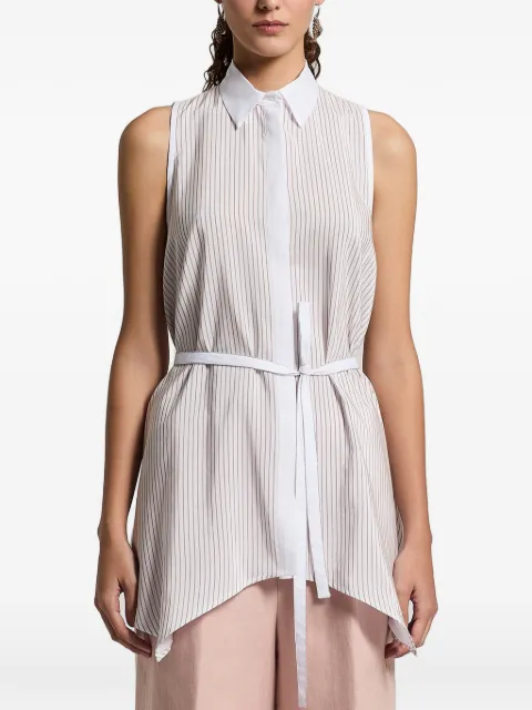 Peserico striped belted shirt White A08136D00A08355