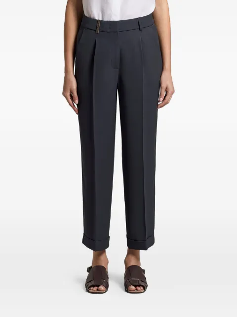 Peserico pleated cuffed trousers Blue A0457301972