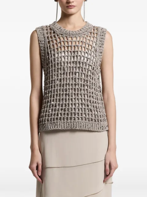 Peserico open-knit top Neutrals E89307F039329A