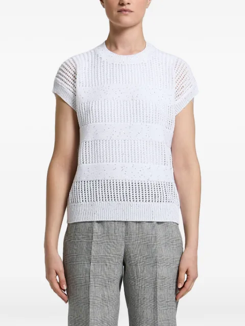 Peserico sequin-embellished open-knit sweater White S99147F05D09110