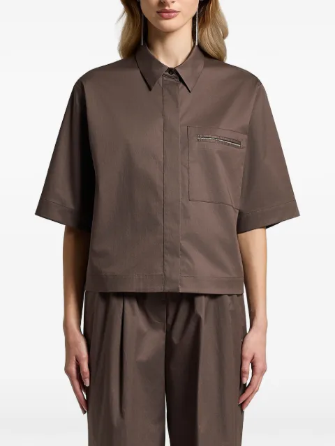 Peserico chest-pocket shirt Brown A0685001979
