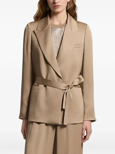 Peserico satin belted blazer Brown A01217A01943