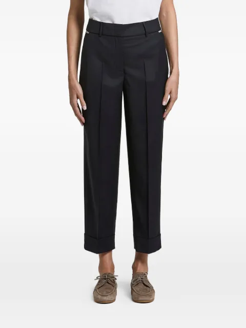 Peserico pressed-crease turn-up trousers Black A0407602584