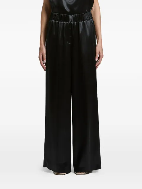 Peserico Aurea satin-finish elasticated-waistband trousers Black E0405201514