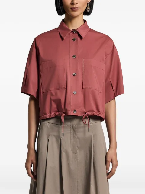 Peserico drawstring chest-pocket shirt Red A0690501979
