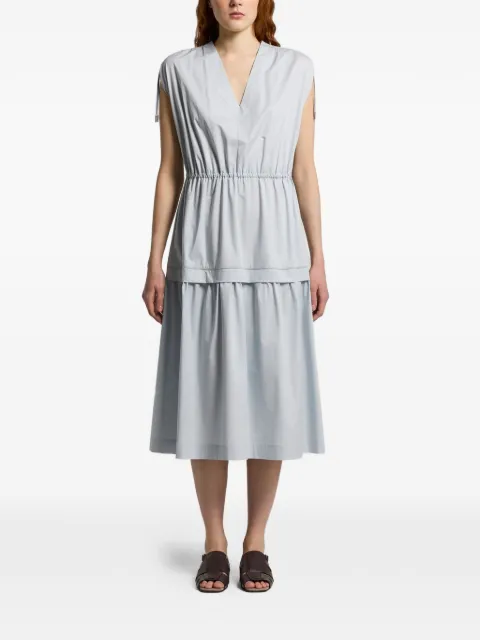 Peserico V-neck tiered midi dress Blue S0293001979