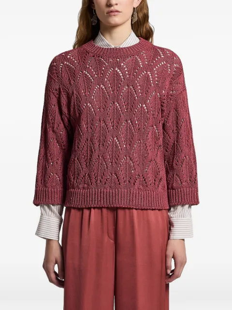 Peserico sequinned cordonet sweater Red A99054F0309110