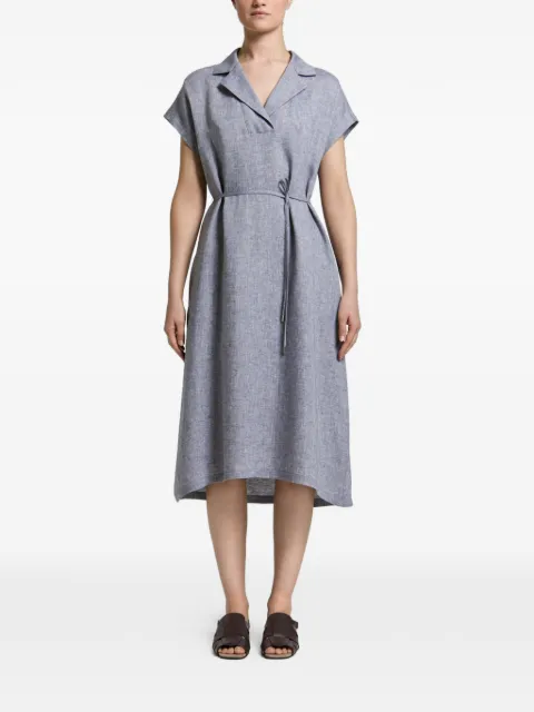 Peserico tie-waist V-neck midi dress Blue S02412A02600