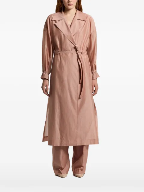 Peserico collared belted coat Pink E21405A08372