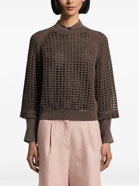Peserico sequinned cordonet sweater Brown A99047F0709110