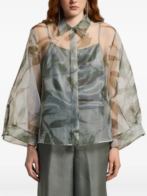 Peserico floral print button up shirt Green E06464D04738