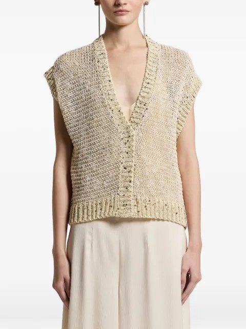 Peserico sequin-embellished cardigan Neutrals E99185F039330A