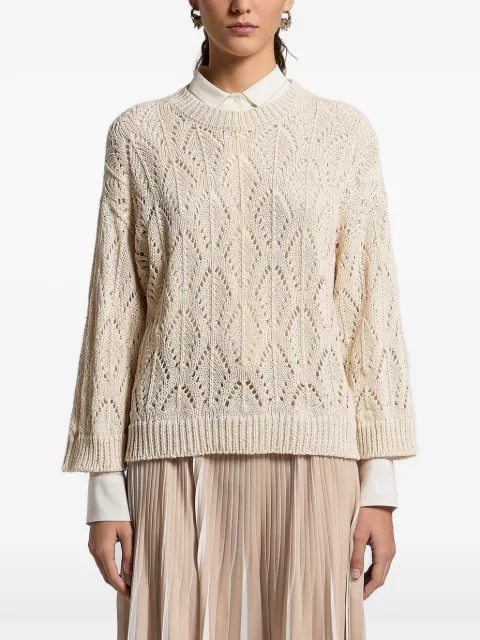 Peserico sequined openwork sweater Neutrals A99054F0309110